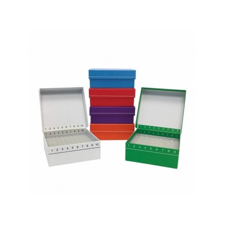 FlipTop Freezer Box, For 81 Tubes, Orange, 5/PK